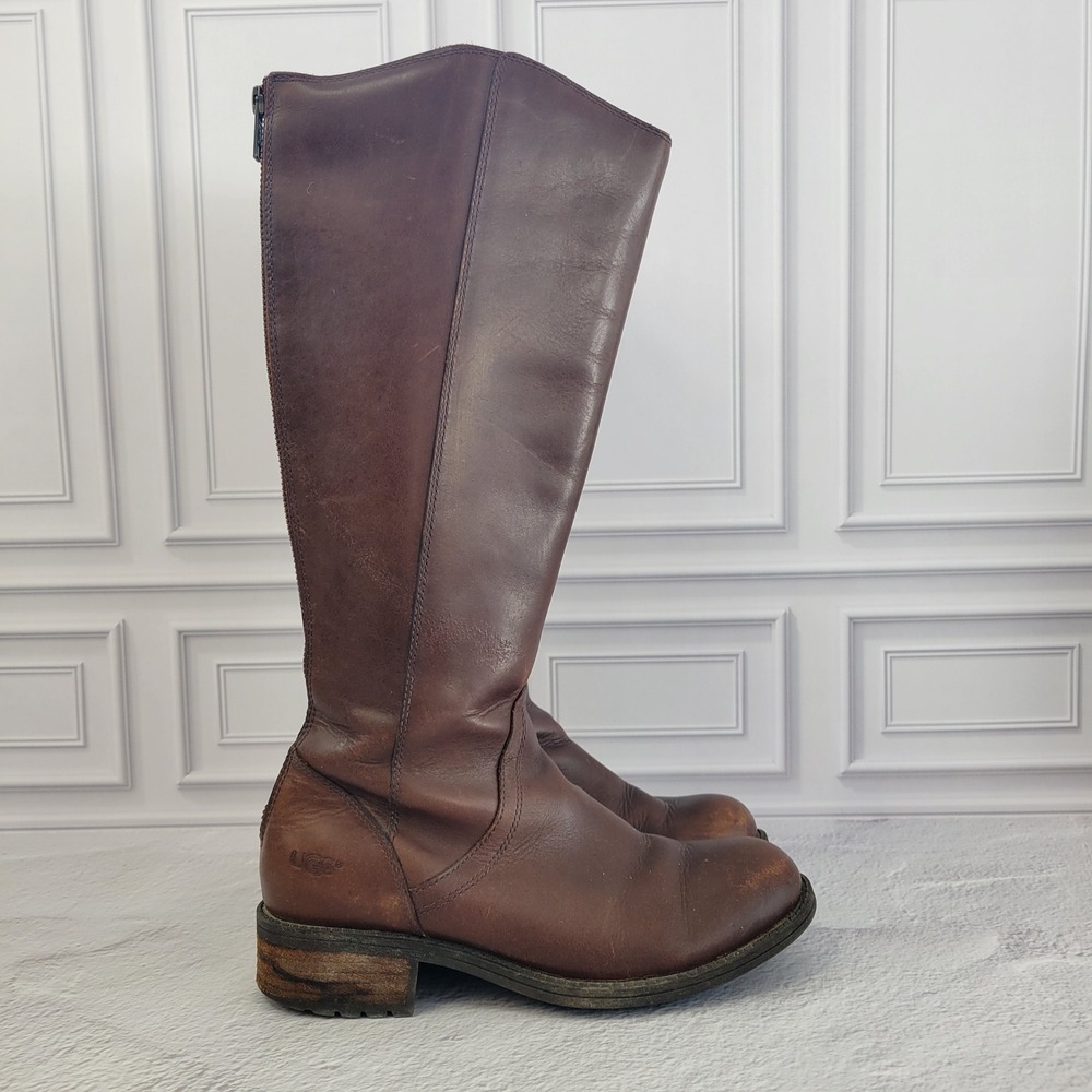 UGG Womens Seldon Leather Knee High Riding Boots Brown Size 6 1006038 - Picture 9 of 15